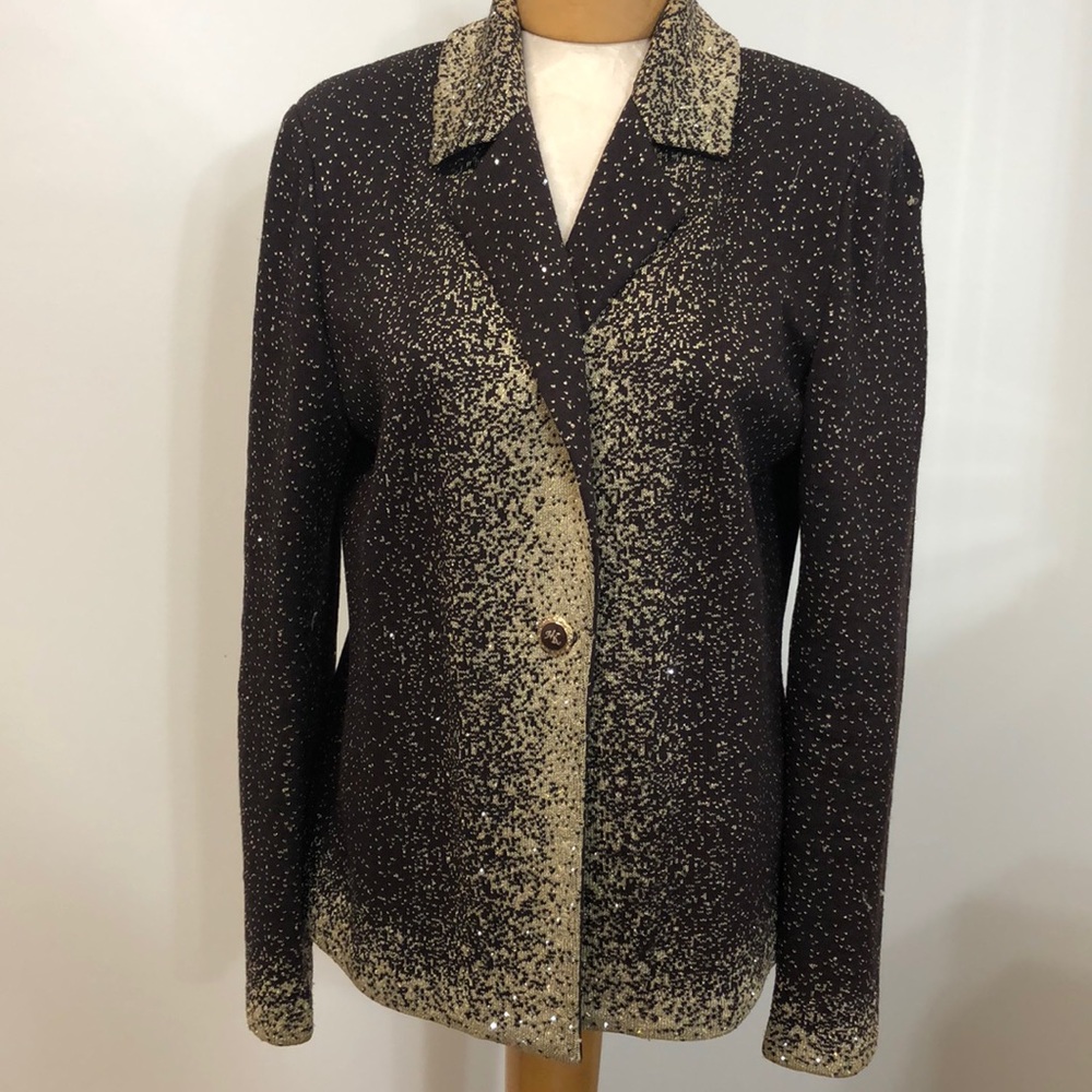 Sparkly Brown Short Wool  Jacket